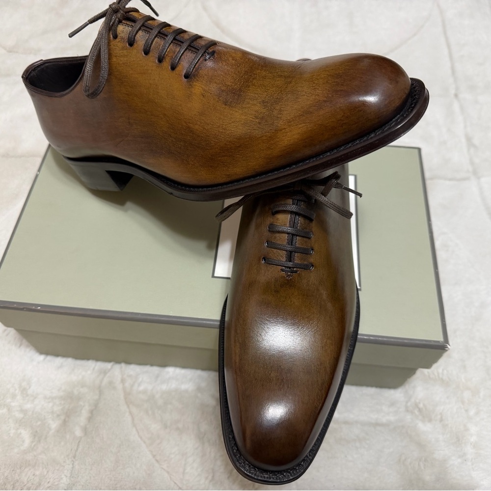 NEW! $1,690 Tom Ford Claydon Whole-cut Antique Burnished Bronze Oxford 9.5 10
